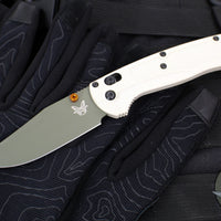 Benchmade Taggedout- Tan Grivory Handle- Green Cerakoted Elmax Steel Blade 15536GN-01