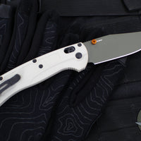 Benchmade Taggedout- Tan Grivory Handle- Green Cerakoted Elmax Steel Blade 15536GN-01