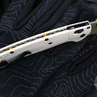 Benchmade Taggedout- Tan Grivory Handle- Green Cerakoted Elmax Steel Blade 15536GN-01