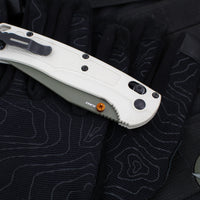 Benchmade Taggedout- Tan Grivory Handle- Green Cerakoted Elmax Steel Blade 15536GN-01
