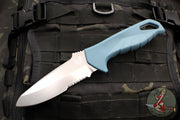 Benchmade 18040S Undercurrent- Fixed Blade- Depth Blue Polymer Handle- Magnacut Stonewash Serrated Blade 18040S