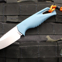 Benchmade 18050 Intersect- Fixed Blade- Depth Blue Polymer Handle- Magnacut Stonewash Serrated Blade 18050