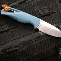 Benchmade 18050 Intersect- Fixed Blade- Depth Blue Polymer Handle- Magnacut Stonewash Serrated Blade 18050