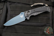 Benchmade 18060BT-01 Adira Axis Lock Folding Knife- Tempest Gray Polymer Handle- Magnacut Cerakoted Titanium Blue Finished Blade 18060BT-01