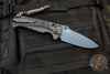 Benchmade 18060BT-01 Adira Axis Lock Folding Knife- Tempest Gray Polymer Handle- Magnacut Cerakoted Titanium Blue Finished Blade 18060BT-01