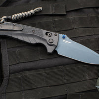 Benchmade 18060BT-01 Adira Axis Lock Folding Knife- Tempest Gray Polymer Handle- Magnacut Cerakoted Titanium Blue Finished Blade 18060BT-01