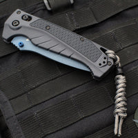 Benchmade 18060BT-01 Adira Axis Lock Folding Knife- Tempest Gray Polymer Handle- Magnacut Cerakoted Titanium Blue Finished Blade 18060BT-01