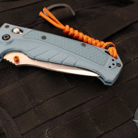 Benchmade Adira Axis Lock Folding Knife- Depth Blue Polymer Handle- Magnacut Stonewash Serrated Blade 18060S