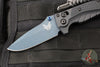 Benchmade MINI Adira Axis Lock Folding Knife- Tempest Gray Grivory Handle- Blue Titanium Finished Magnacut Blade 18065BT-01