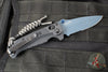 Benchmade MINI Adira Axis Lock Folding Knife- Tempest Gray Grivory Handle- Blue Titanium Finished Magnacut Part Serrated Blade 18065SBT-01