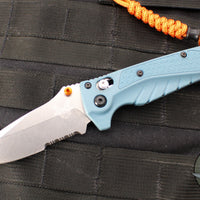 Benchmade 18065S Adira Axis Lock Folding Knife- MINI- Depth Blue Polymer Handle- Magnacut Stonewash Serrated Blade 18065S