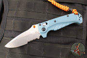 Benchmade 18065S Adira Axis Lock Folding Knife- MINI- Depth Blue Polymer Handle- Magnacut Stonewash Serrated Blade 18065S