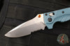 Benchmade 18065S Adira Axis Lock Folding Knife- MINI- Depth Blue Polymer Handle- Magnacut Stonewash Serrated Blade 18065S