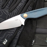 Benchmade Dacian Fixed Blade- Blue Denim Micarta Handle Scale- Stonewash Blade  203-04