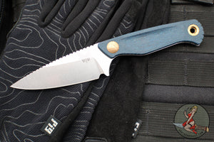 Benchmade Dacian Fixed Blade- Blue Denim Micarta Handle Scale- Stonewash Blade  203-04
