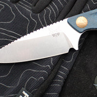 Benchmade Dacian Fixed Blade- Blue Denim Micarta Handle Scale- Stonewash Blade  203-04