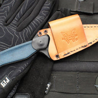 Benchmade Dacian Fixed Blade- Blue Denim Micarta Handle Scale- Stonewash Blade  203-04