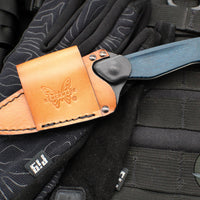 Benchmade Dacian Fixed Blade- Blue Denim Micarta Handle Scale- Stonewash Blade  203-04