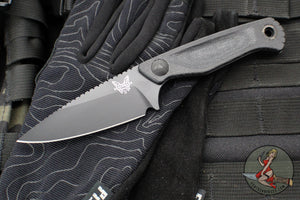 Benchmade Dacian Fixed Blade- Black Micarta Handle Scale- Black Cerakoted Blade 203BK-02
