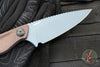 Benchmade Dacian Fixed Blade- Brown Micarta Handle Scale- Blue Titanium Cerakoted Blade  203BT-03