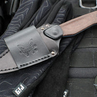 Benchmade Dacian Fixed Blade- Brown Micarta Handle Scale- Blue Titanium Cerakoted Blade  203BT-03