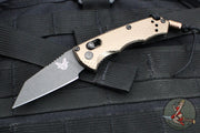 Benchmade Full Immunity OTS Auto- Wharncliffe Edge- FDE Aluminum Handle- Black Plain Edge Blade- 2900BK-1