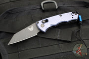 Benchmade Full Immunity OTS Auto- Wharncliffe Edge- Crater Blue Aluminum Handle- Black Plain Edge Blade- 2900BK