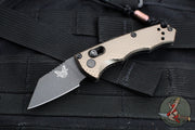 Benchmade Partial Immunity OTS Auto- Wharncliffe Edge- FDE Aluminum Handle- Black Plain Edge Blade- 2950BK-1