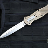 Benchmade Infidel OTF Knife- Serial Number 504/1000- Double Edge- Flat Dark Earth Handle- Stonewash Plain Edge 3300-2303