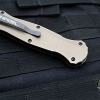 Benchmade Infidel OTF Knife- Serial Number 504/1000- Double Edge- Flat Dark Earth Handle- Stonewash Plain Edge 3300-2303