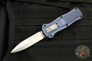 Benchmade Mini Infidel OTF Auto Knife- Double Edge- Crater Blue Handle- Stonewash Plain Edge 3350-2301
