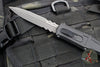 Benchmade Claymore OTF Auto Knife- Double Edge- Black Body- Gray Part Serrated Edge Blade 3370SGY