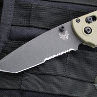 Benchmade Redoubt- Tanto Edge- First Production- Ranger Green Grivory Handle- Black Part Serrated Edge Blade 431SBK-1