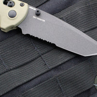 Benchmade Redoubt- Tanto Edge- First Production- Ranger Green Grivory Handle- Black Part Serrated Edge Blade 431SBK-1