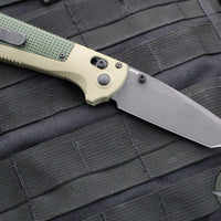 Benchmade Redoubt- Tanto Edge- Ranger Green Grivory Handle- Black Plain Edge Blade 431BK-1