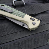 Benchmade Redoubt- Tanto Edge- Ranger Green Grivory Handle- Black Plain Edge Blade 431BK-1