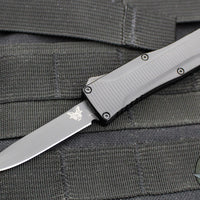 Benchmade OM OTF Knife- Single Edge- Black Handle- Black Plain Edge Blade 4850BK