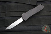 Benchmade OM OTF Knife- Single Edge- Black Handle- Stonewash Plain Edge Blade 4850