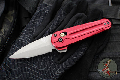 Benchmade Lowden- Axis Lock Flipper- Phoenix Red Aluminum Handle- Gray M390 Blade 491GY-01