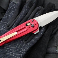 Benchmade Lowden- Axis Lock Flipper- Phoenix Red Aluminum Handle- Gray M390 Blade 491GY-01