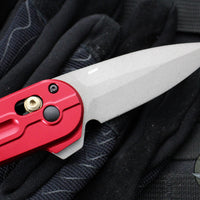 Benchmade Lowden- Axis Lock Flipper- Phoenix Red Aluminum Handle- Gray M390 Blade 491GY-01