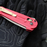 Benchmade Lowden- Axis Lock Flipper- Phoenix Red Aluminum Handle- Gray M390 Blade 491GY-01