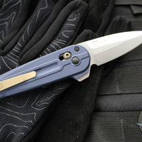 Benchmade Lowden- Axis Lock Flipper- Crater Blue Aluminum Handle- Satin M390 Blade 491