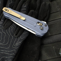 Benchmade Lowden- Axis Lock Flipper- Crater Blue Aluminum Handle- Satin M390 Blade 491