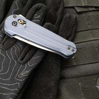 Benchmade Lowden- Axis Lock Flipper- Crater Blue Aluminum Handle- Satin M390 Blade 491