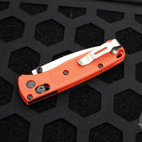 Benchmade Mini Bugout- Drop Point- Mesa Red Handle-Satin Blade 533-04