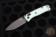 Benchmade Mini Bugout- Drop Point- Sea Foam Green Handle- Black Blade 533GY-06