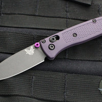 Benchmade Mini Bugout- Drop Point- Purple Grivory Handle- Gray Blade 533GY-09