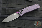 Benchmade Mini Bugout- Drop Point- Purple Grivory Handle- Gray Blade 533GY-09