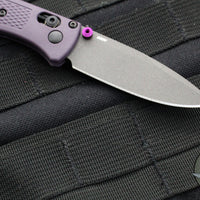 Benchmade Mini Bugout- Drop Point- Purple Grivory Handle- Gray Blade 533GY-09